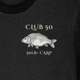 Club 50 – 50lb+ Carp Fishing Crest T-Shirt - Image 2