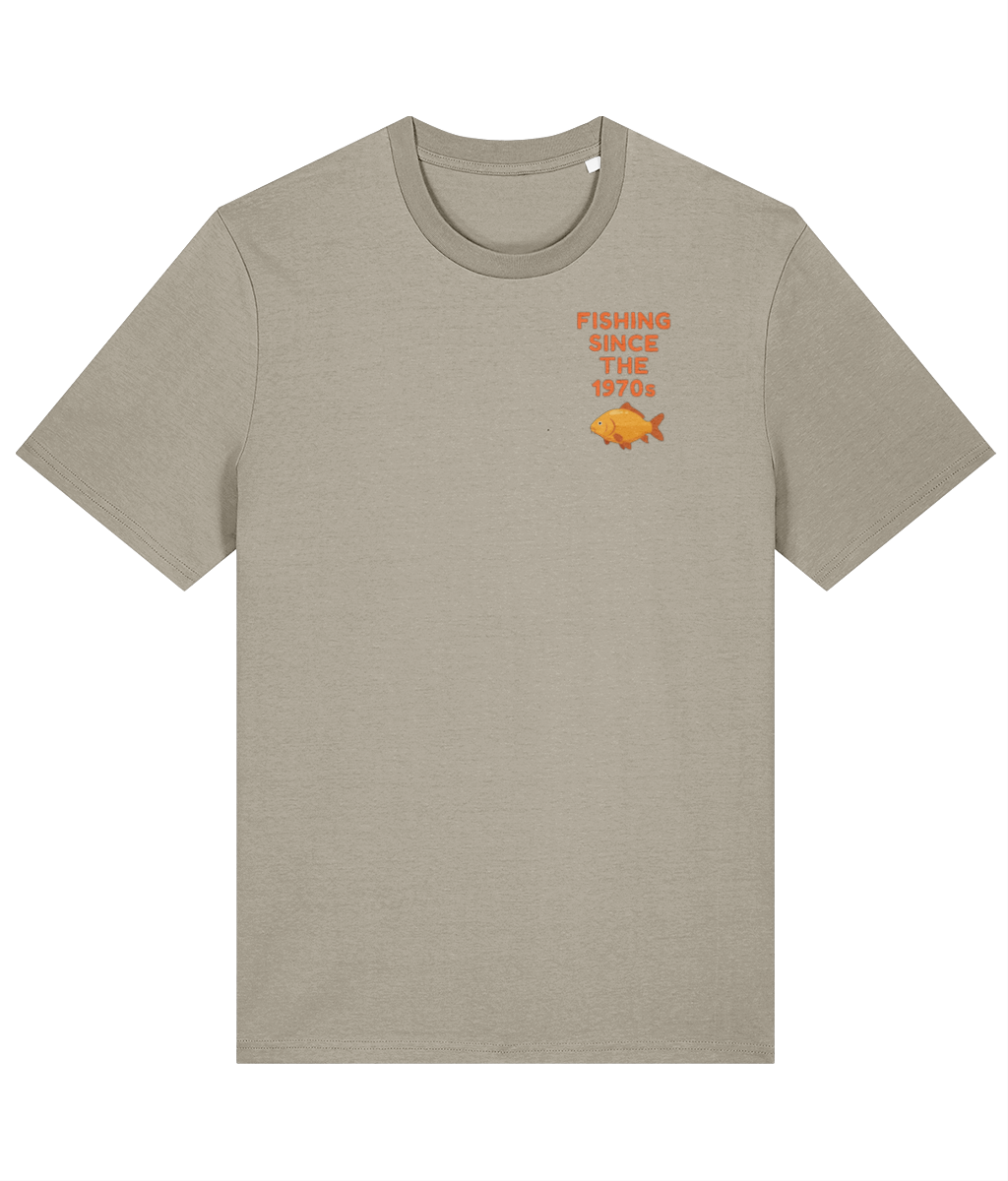 “Fishing Since The 1970s” Crest Logo Retro Angling T-Shirt - Image 7