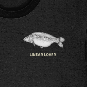“Linear Lover” Linear Mirror Crest Logo Carp Fishing T-Shirt - Image 2