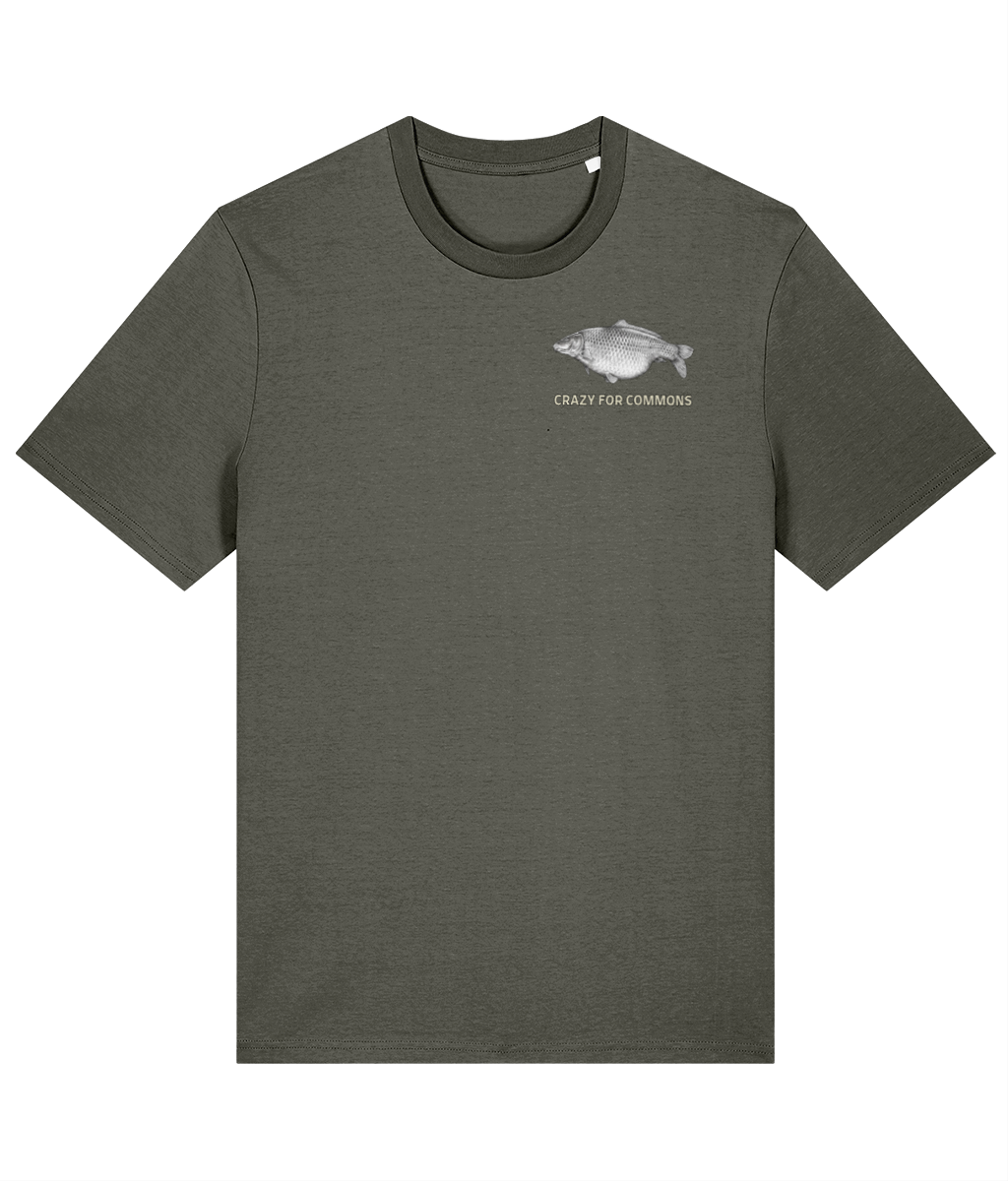 Crazy for Commons Crest Logo Carp Fishing T-Shirt - Image 5