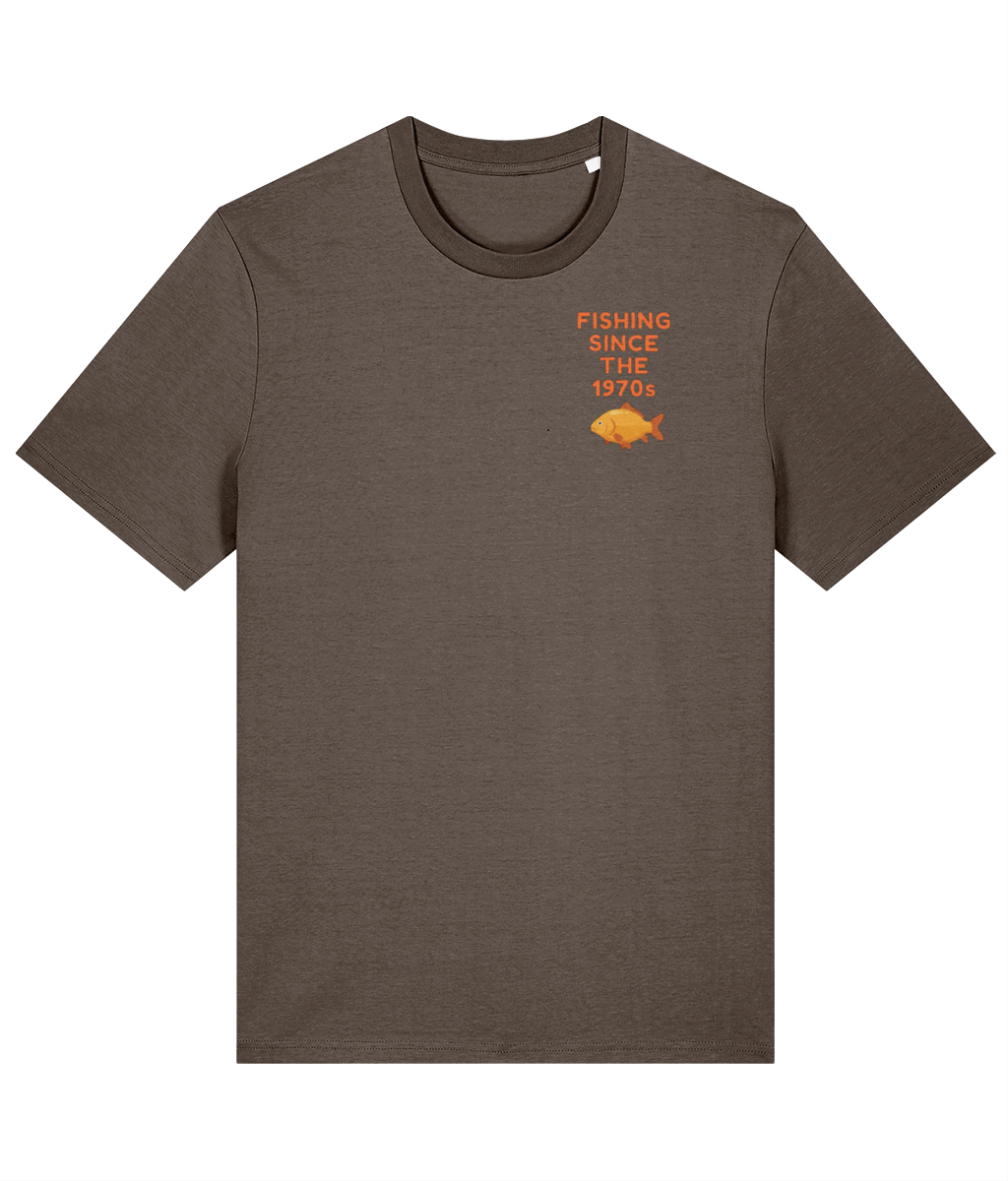“Fishing Since The 1970s” Crest Logo Retro Angling T-Shirt - Image 6