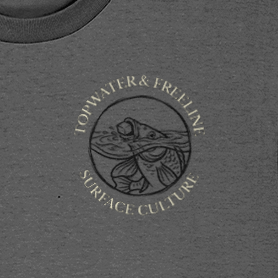 Topwater and Freeline Surface Culture Crest Logo Carp Fishing T-Shirt - Image 2