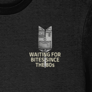 Optonic “Waiting For Bites Since The 80s” Crest Logo Fishing T-Shirt