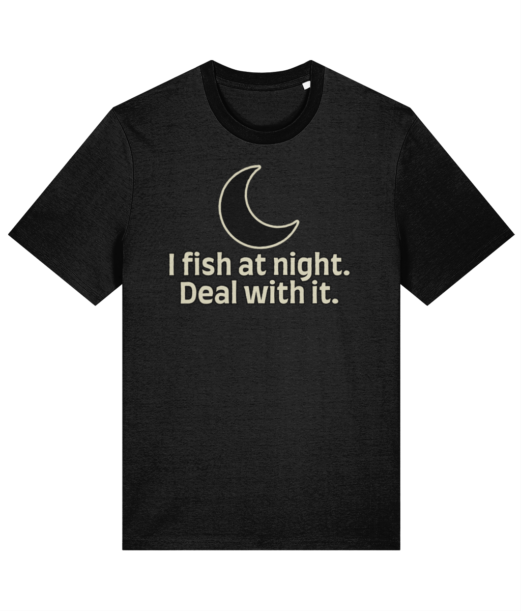 "I Fish At Night. Deal With It." — Carp Fishing T-Shirt - Image 7
