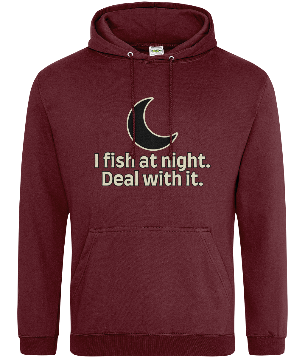 “I Fish At Night. Deal With It.” — Carp Fishing Hoodie - Image 3