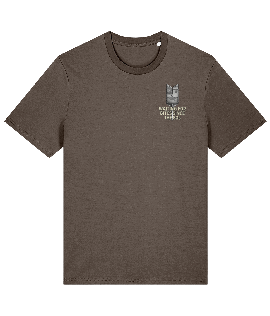 Optonic “Waiting For Bites Since The 80s” Crest Logo Fishing T-Shirt - Image 6
