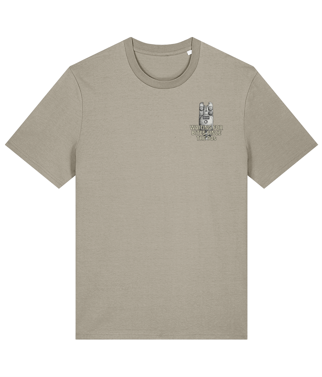 “Waiting For Bites Since The 90s” Bite Alarm Crest Logo Fishing T-Shirt - Image 7