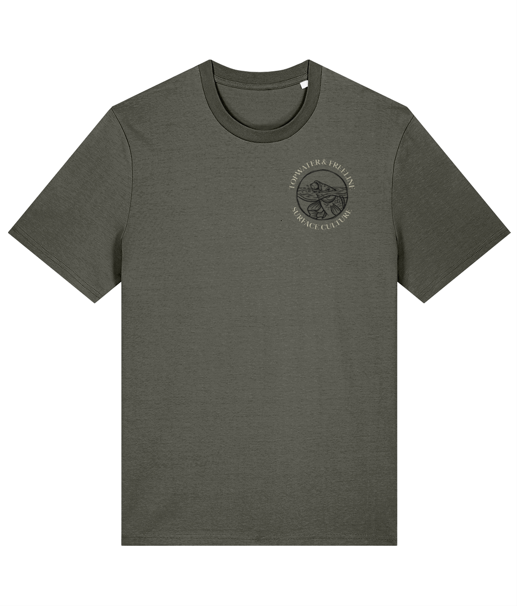 Topwater and Freeline Surface Culture Crest Logo Carp Fishing T-Shirt - Image 5