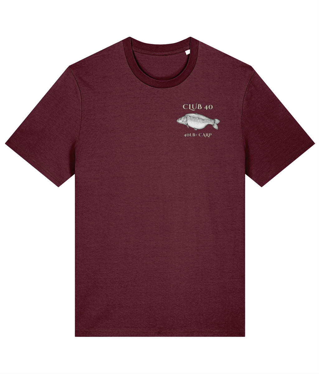 Club 40 – 40lb+ Carp Fishing Crest T-Shirt - Image 4