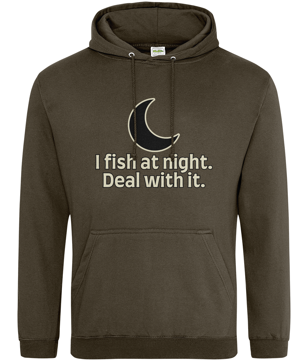 “I Fish At Night. Deal With It.” — Carp Fishing Hoodie - Image 6