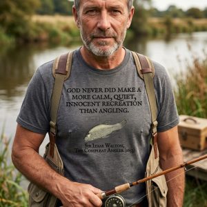 "God Never Did Make a More Calm, Quiet, Innocent Recreation Than Angling" – Izaak Walton Quote Fishing T-Shirt