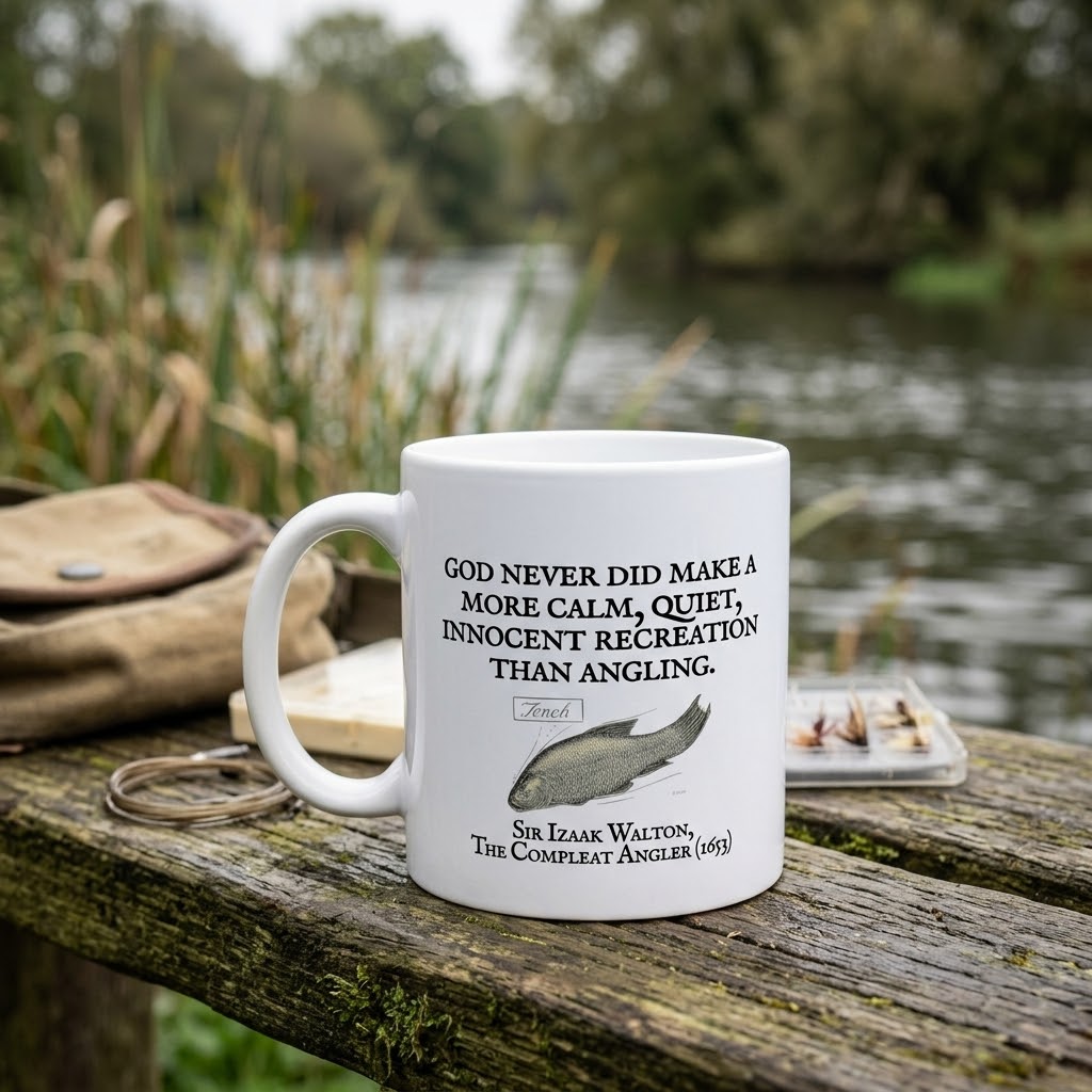 "God Never Did Make a More Calm, Quiet, Innocent Recreation Than Angling" – Izaak Walton Quote Fishing Mug