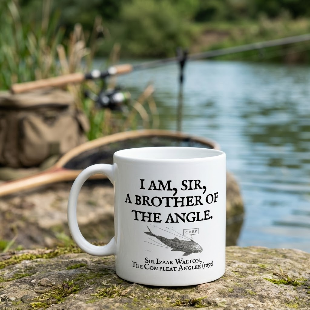 I Am Sir a Brother of the Angle – Izaak Walton Quote Fishing Mug