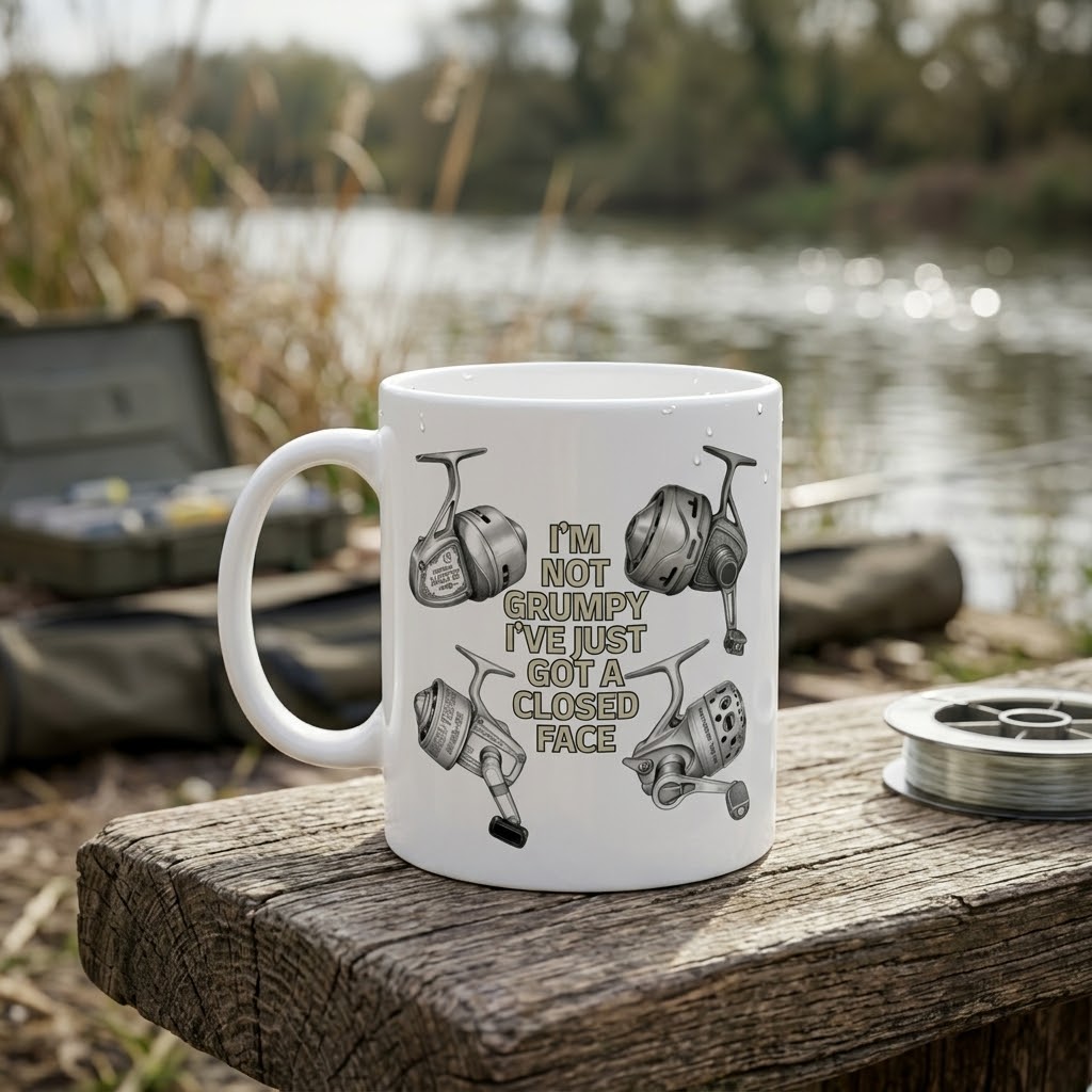 "I'm Not Grumpy" Closed Face Reel Fishing Mug