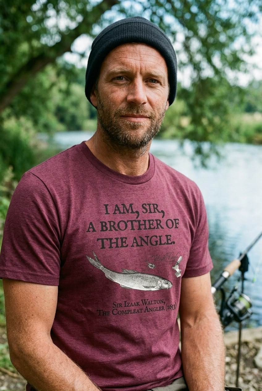 I Am Sir a Brother of the Angle – Izaak Walton Quote Barbel Fishing T-Shirt