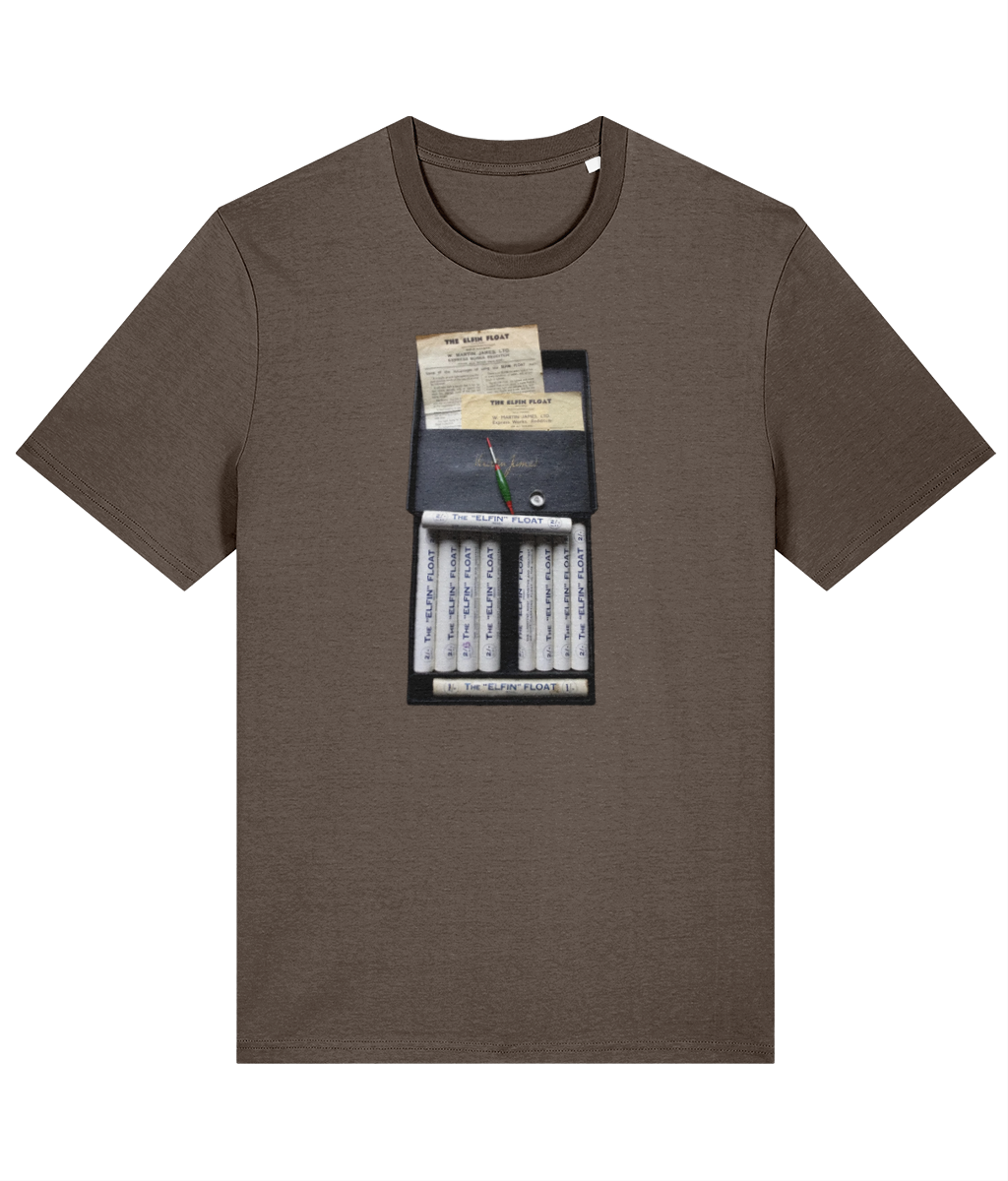 The Elfin Float – 1873 Patent Fishing Float Box Vintage T-Shirt - Image 6