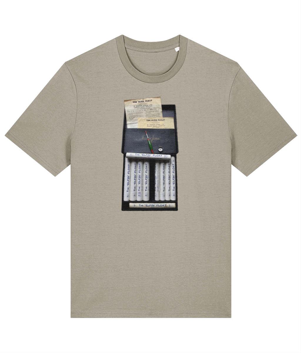 The Elfin Float – 1873 Patent Fishing Float Box Vintage T-Shirt - Image 7