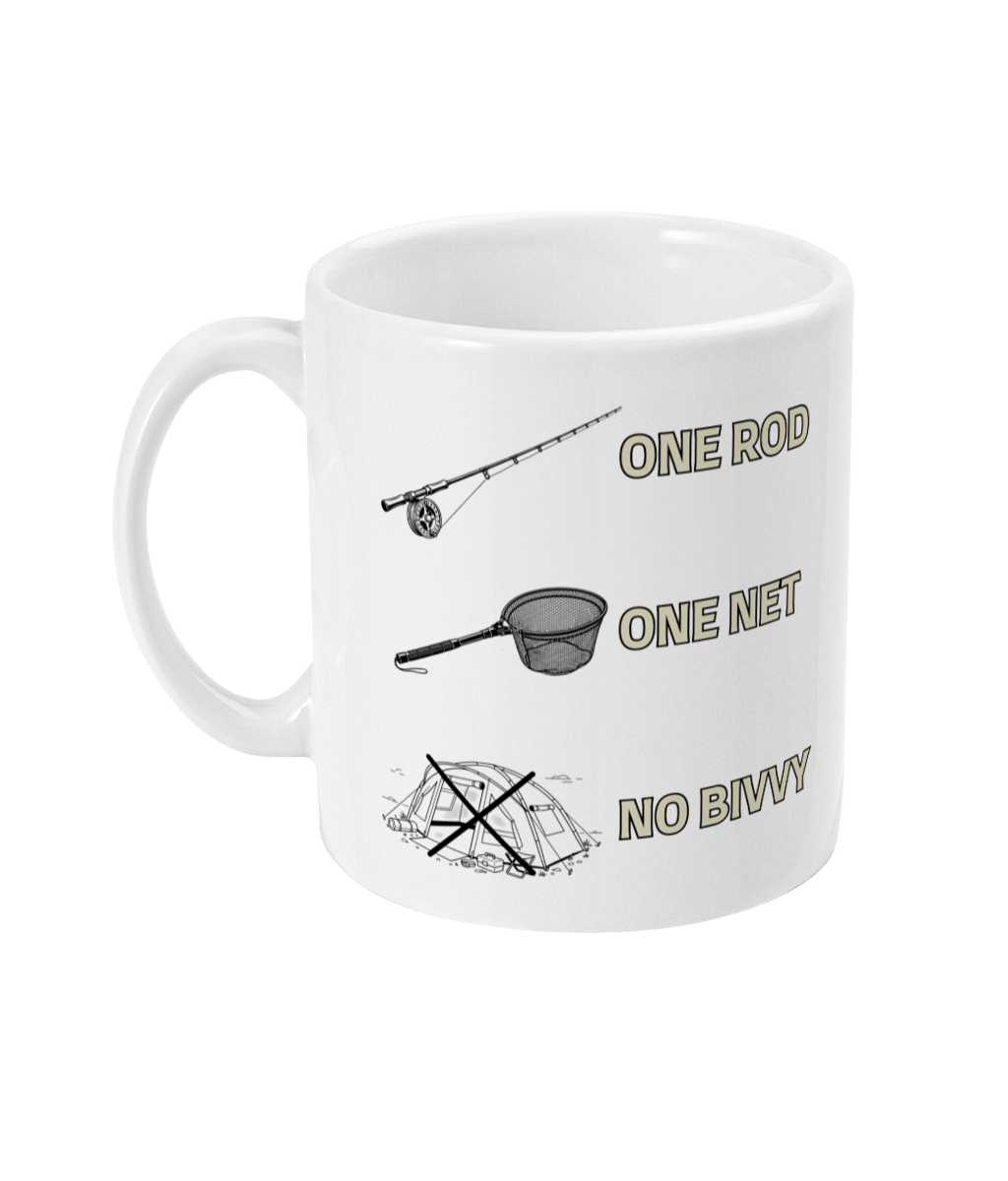 "One Rod, One Net, No Bivvy" Stalking Carp Fishing Mug - Image 2
