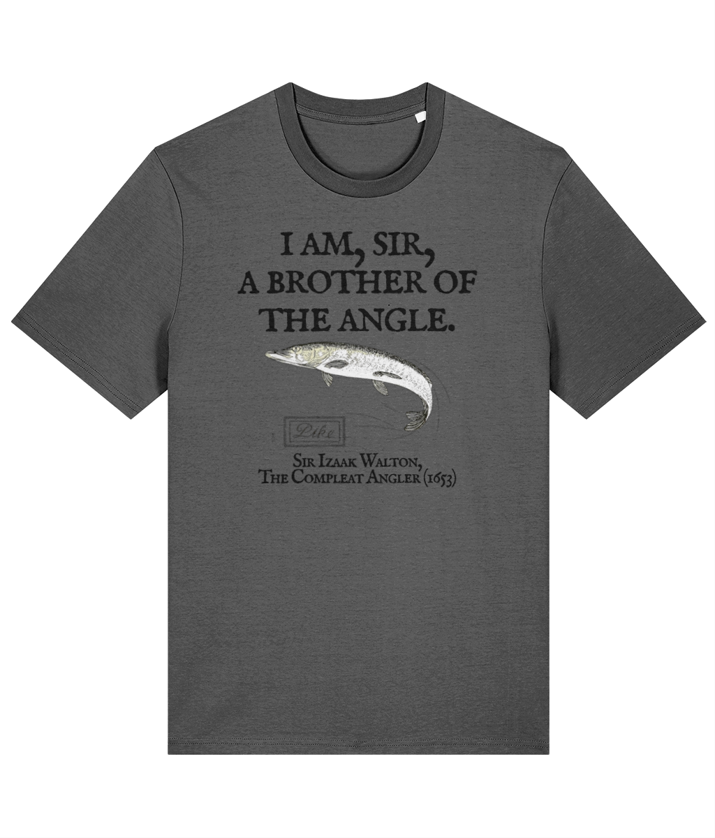 I Am Sir a Brother of the Angle – Izaak Walton Quote Pike Fishing T-Shirt - Image 6
