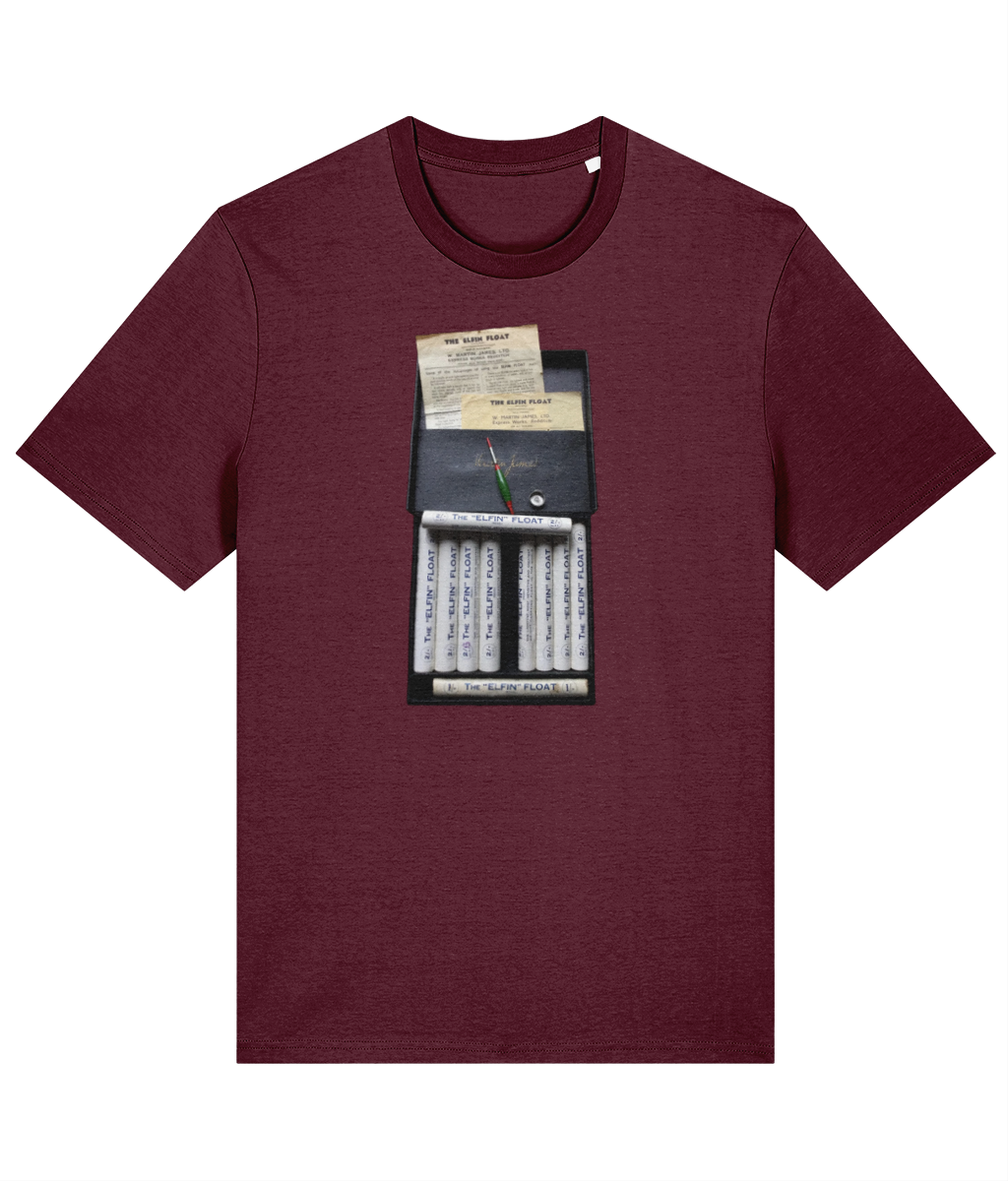 The Elfin Float – 1873 Patent Fishing Float Box Vintage T-Shirt - Image 4