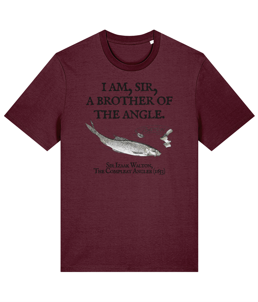 I Am Sir a Brother of the Angle – Izaak Walton Quote Barbel Fishing T-Shirt - Image 5