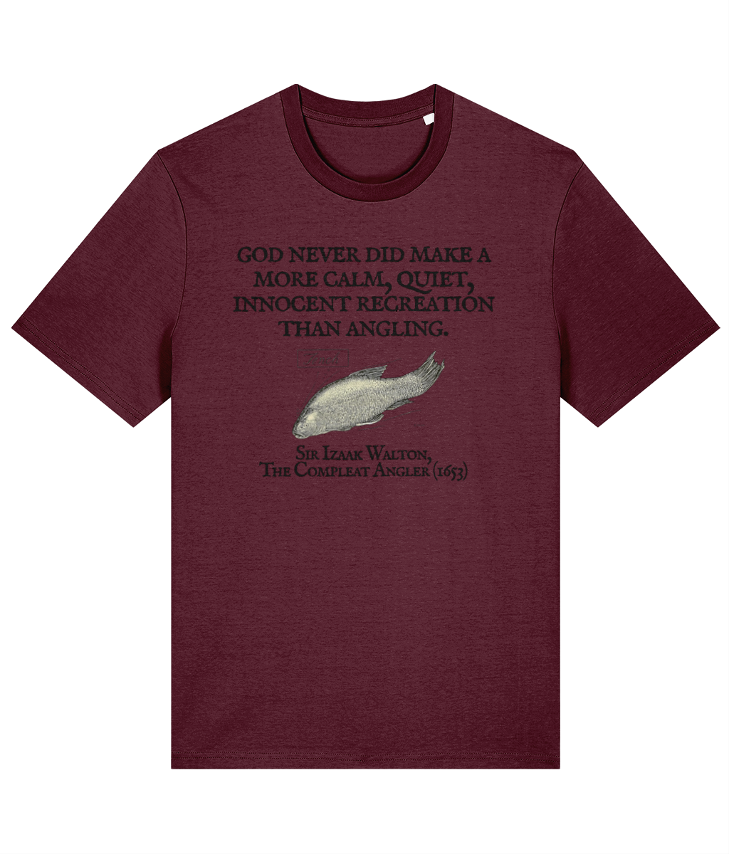 "God Never Did Make a More Calm, Quiet, Innocent Recreation Than Angling" – Izaak Walton Quote Fishing T-Shirt - Image 5