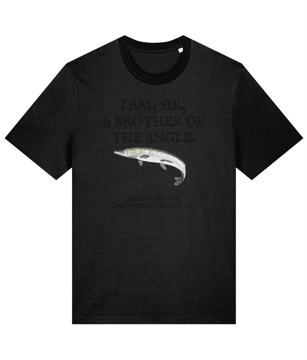 I Am Sir a Brother of the Angle – Izaak Walton Quote Pike Fishing T-Shirt - Image 7
