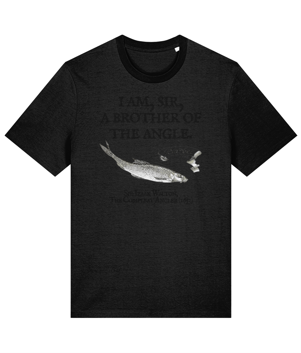I Am Sir a Brother of the Angle – Izaak Walton Quote Barbel Fishing T-Shirt - Image 7