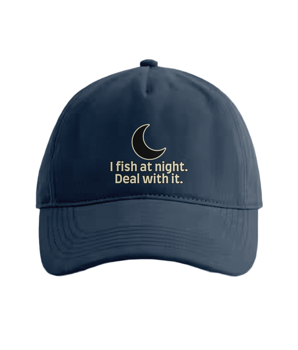 “I Fish At Night. Deal With It.” — Fishing Cap - Image 4