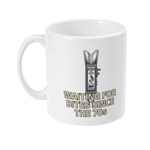 Heron Bite Indicator “Waiting For Bites Since The 70s” Fishing Mug