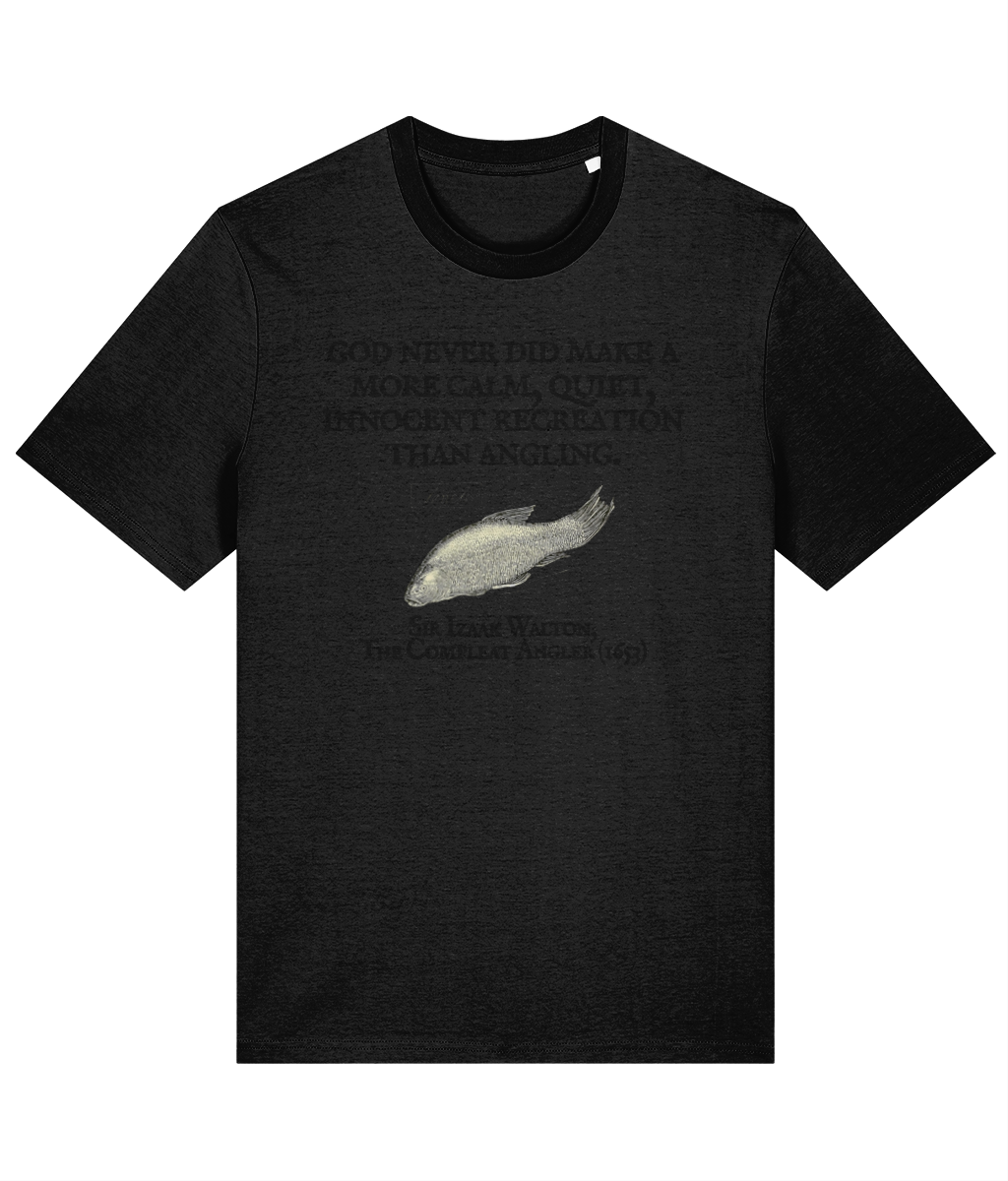 "God Never Did Make a More Calm, Quiet, Innocent Recreation Than Angling" – Izaak Walton Quote Fishing T-Shirt - Image 7