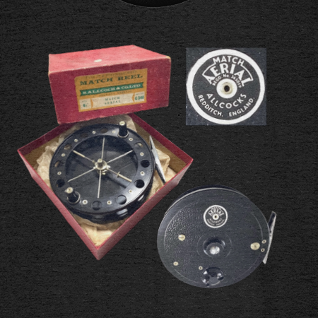 Allcock's Match Aerial Centrepin Reel T-Shirt | Vintage "Made in England" Tackle Design - Image 2