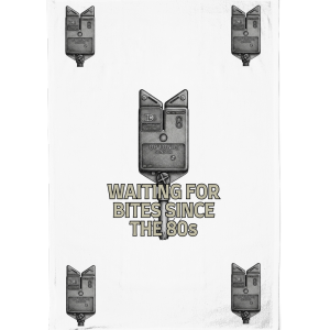 Waiting for Bites Since the 80s" Retro Bite Alarm Tea Towel – 100% Cotton, Made in the UK