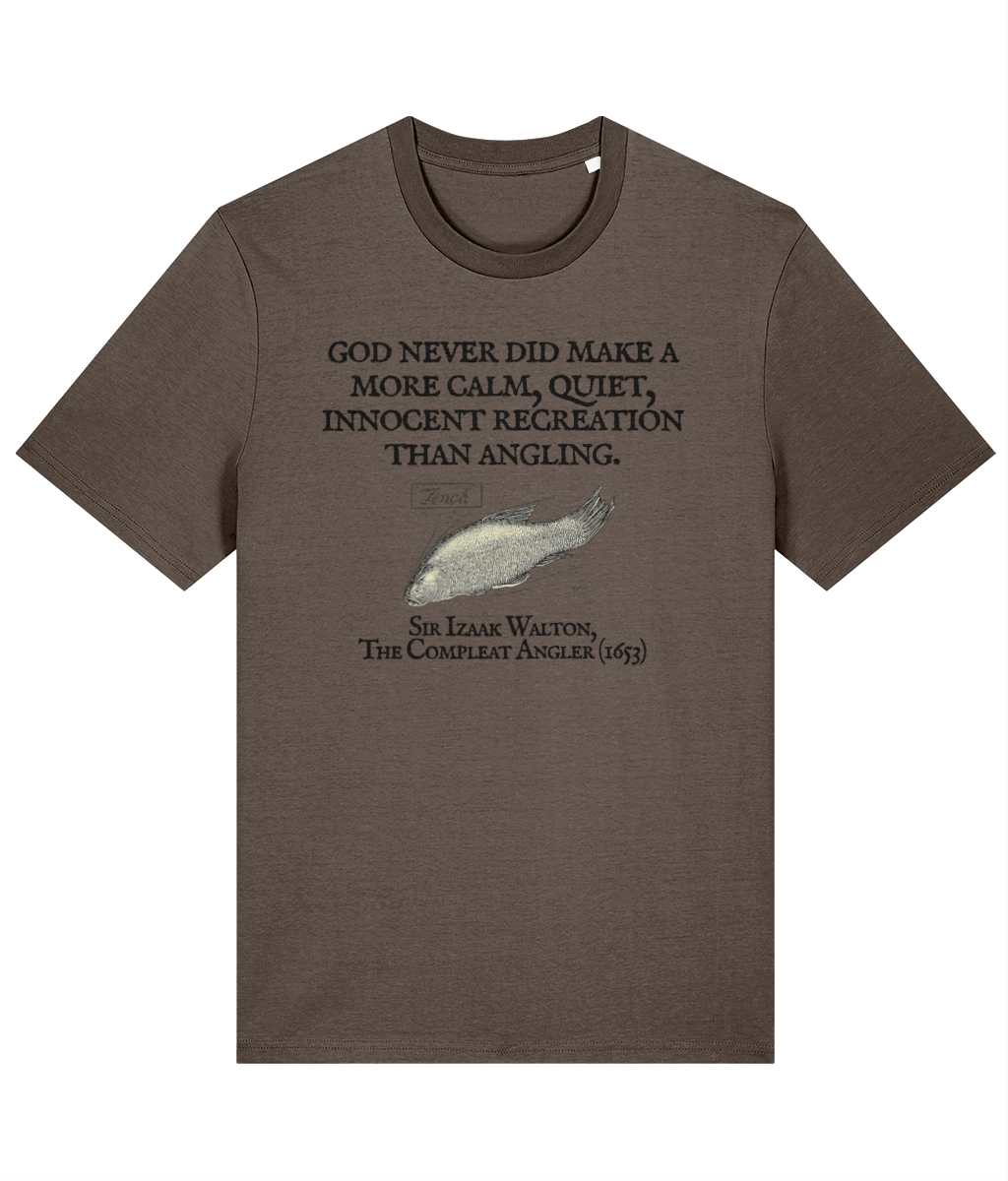 "God Never Did Make a More Calm, Quiet, Innocent Recreation Than Angling" – Izaak Walton Quote Fishing T-Shirt - Image 3
