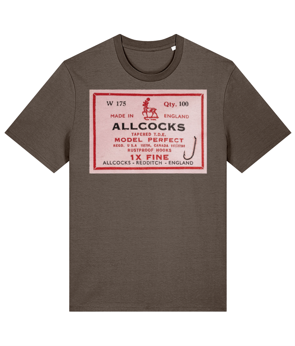 Allcocks Vintage Fishing Hook Packet T-Shirt – Model Perfect, Made in England - Image 6
