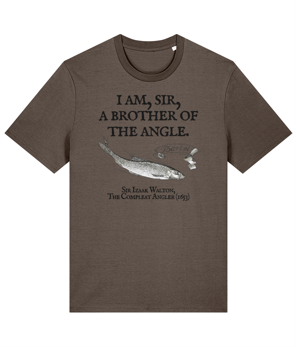I Am Sir a Brother of the Angle – Izaak Walton Quote Barbel Fishing T-Shirt - Image 3
