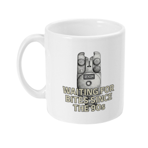 Vintage Bite Alarm "Waiting For Bites Since The 90s" Fishing Mug