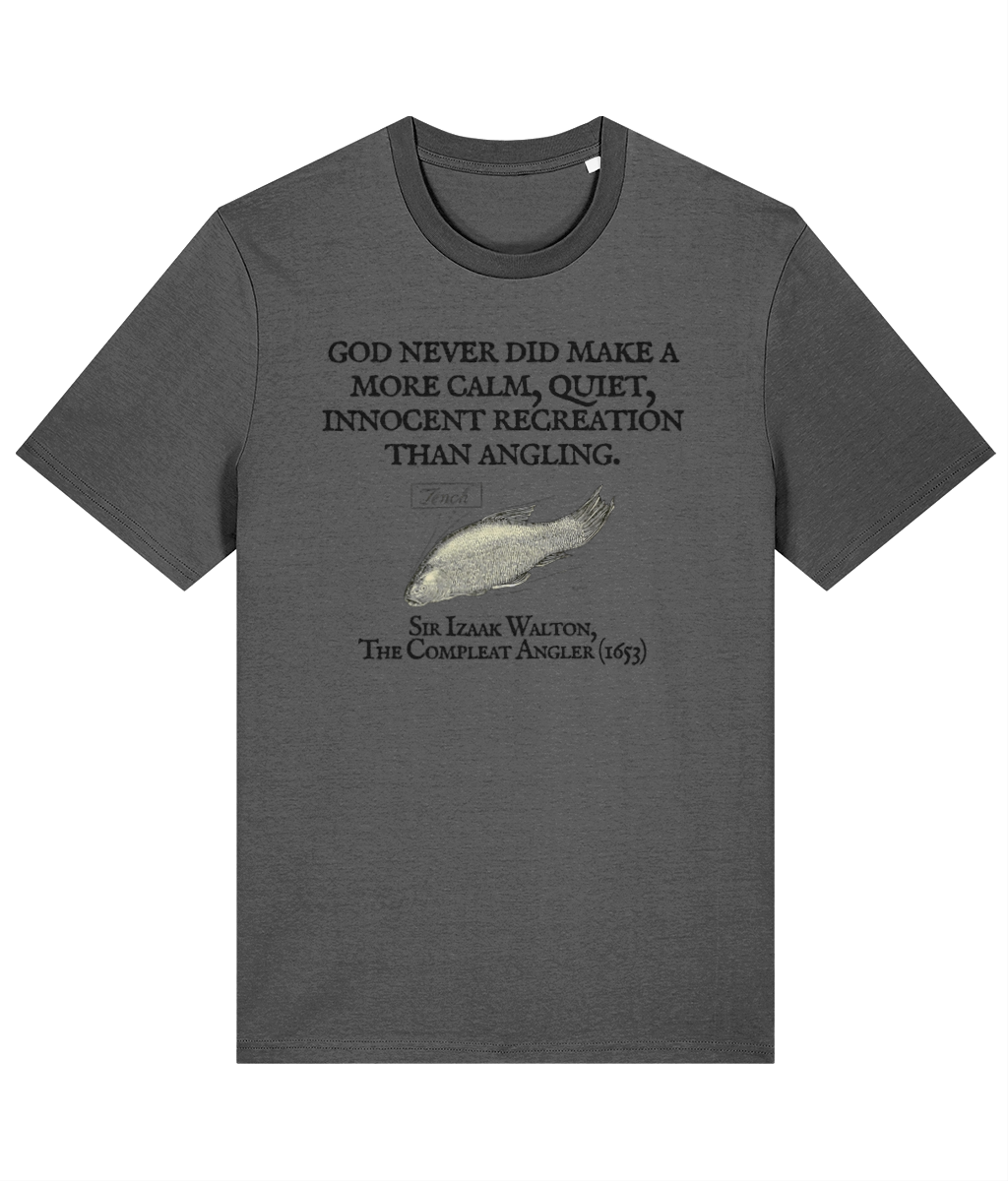 "God Never Did Make a More Calm, Quiet, Innocent Recreation Than Angling" – Izaak Walton Quote Fishing T-Shirt - Image 6