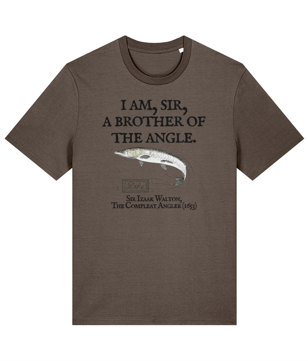 I Am Sir a Brother of the Angle – Izaak Walton Quote Pike Fishing T-Shirt - Image 3