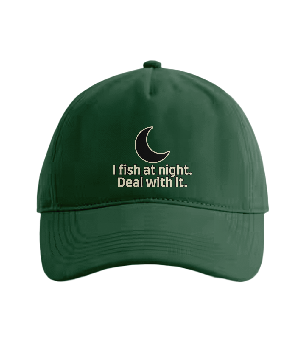 “I Fish At Night. Deal With It.” — Fishing Cap - Image 2
