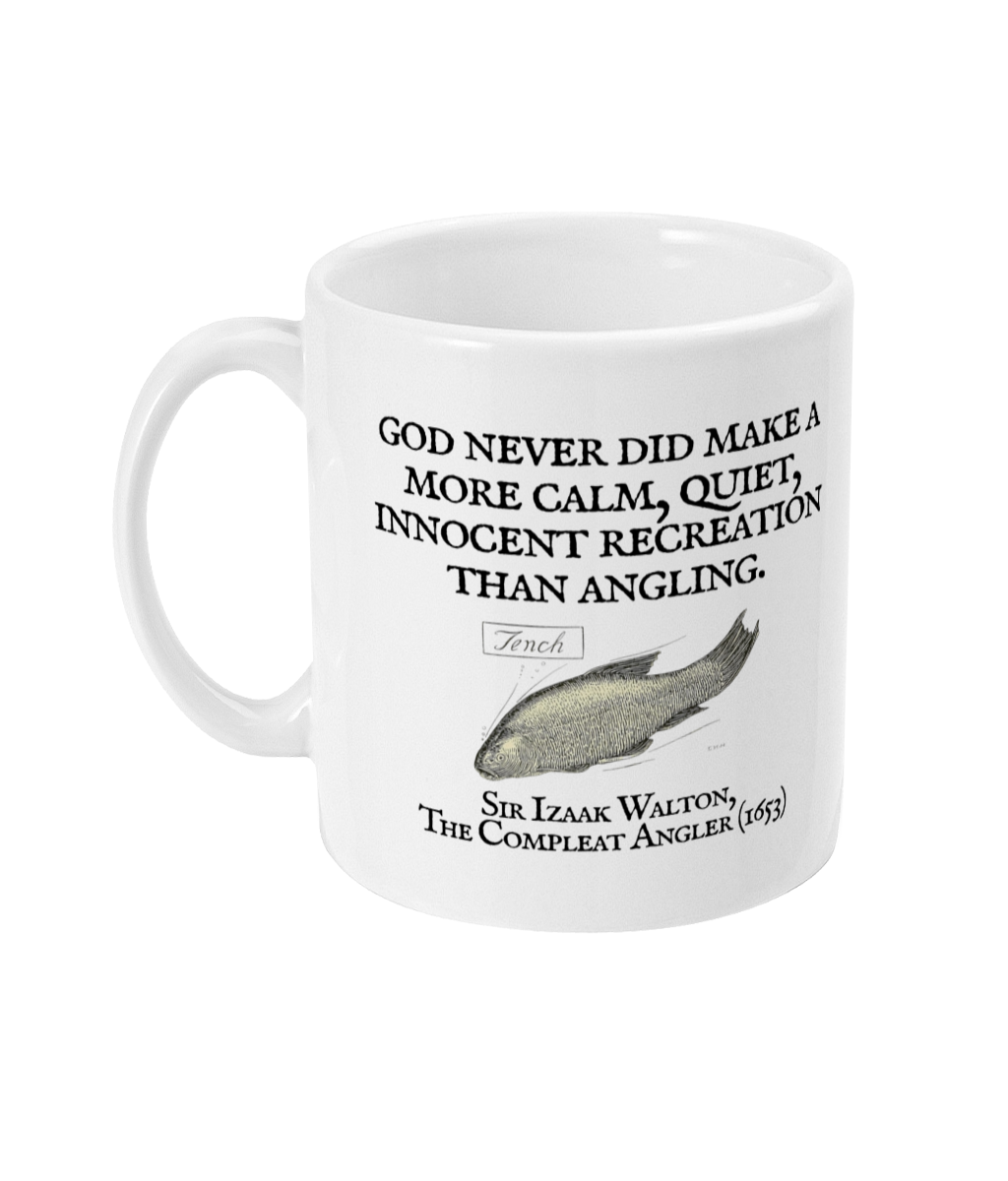 "God Never Did Make a More Calm, Quiet, Innocent Recreation Than Angling" – Izaak Walton Quote Fishing Mug - Image 2