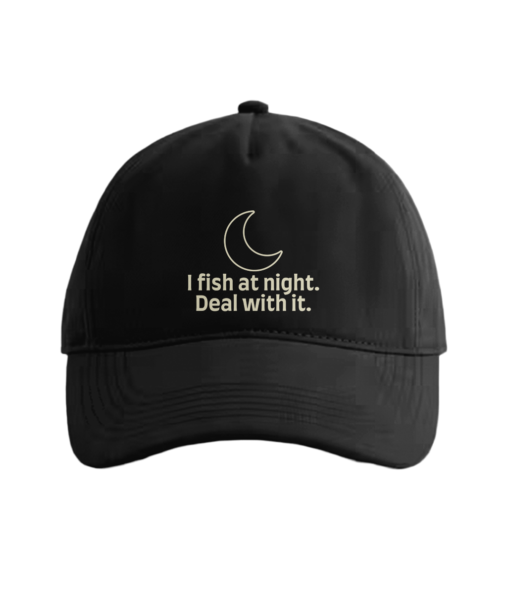 “I Fish At Night. Deal With It.” — Fishing Cap - Image 8