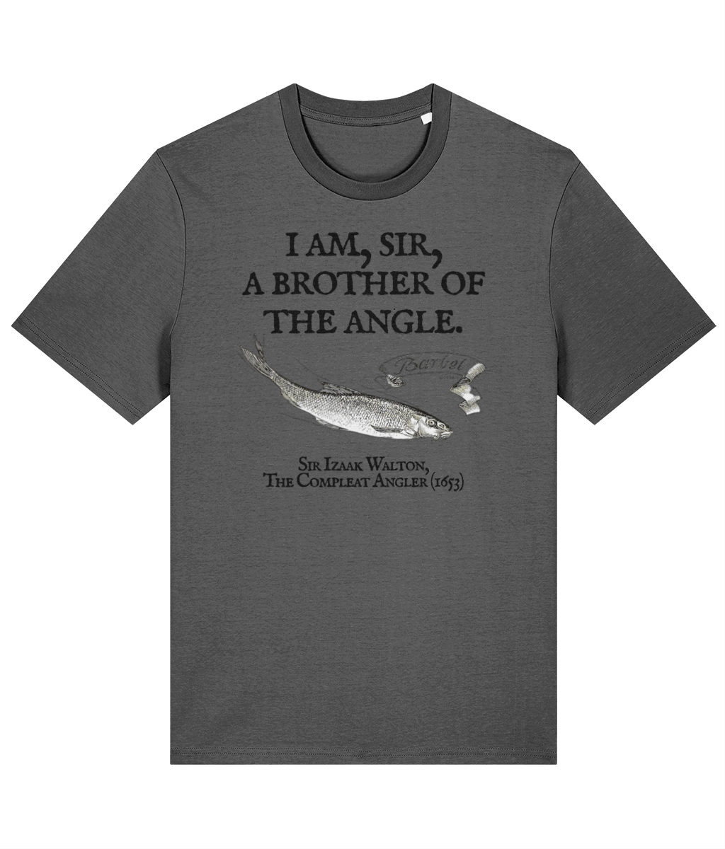 I Am Sir a Brother of the Angle – Izaak Walton Quote Barbel Fishing T-Shirt - Image 6